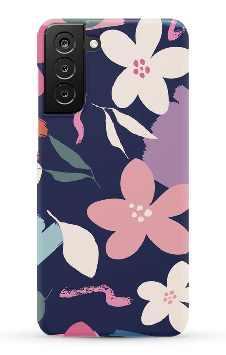 Navy Floral Samsung Phone Case