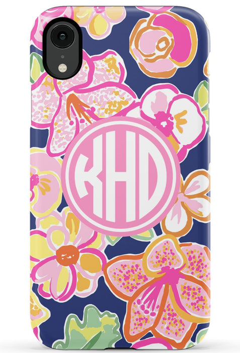 Preppy Floral Monogram Phone Case