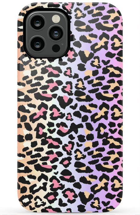 Rainbow Ombre Leopard iPhone Case