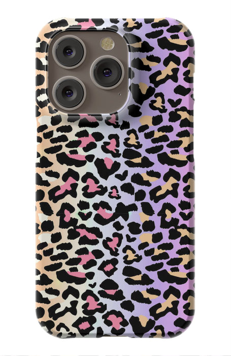 Rainbow Ombre Leopard iPhone Case