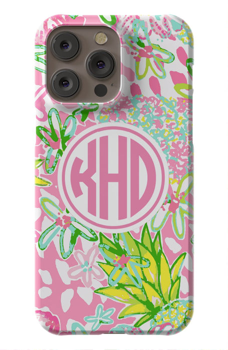 Pink Preppy Pineapple iPhone Case