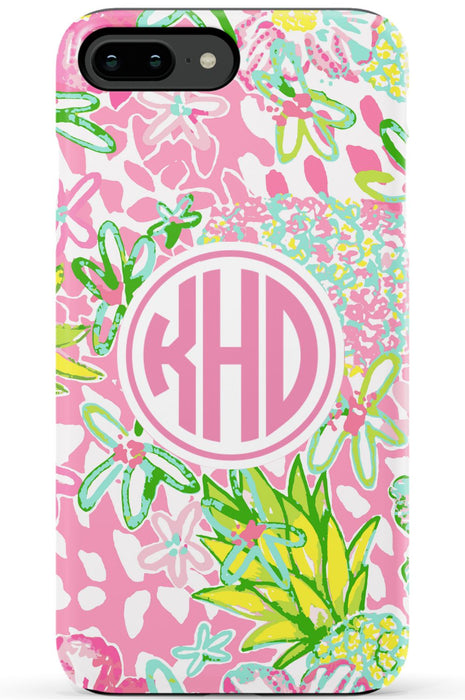 Pink Preppy Pineapple iPhone Case