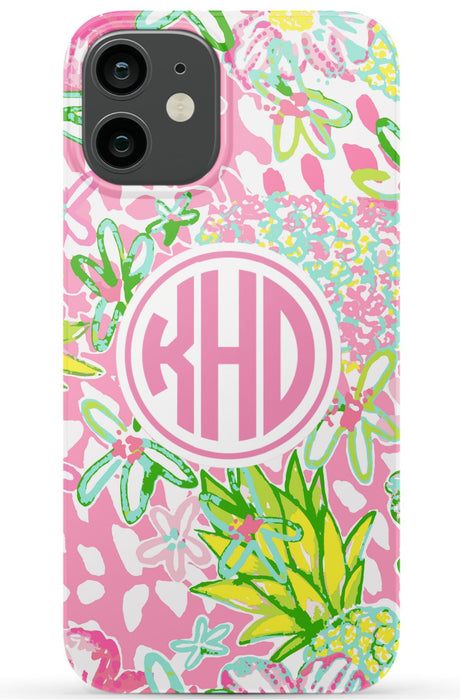 Pink Preppy Pineapple iPhone Case