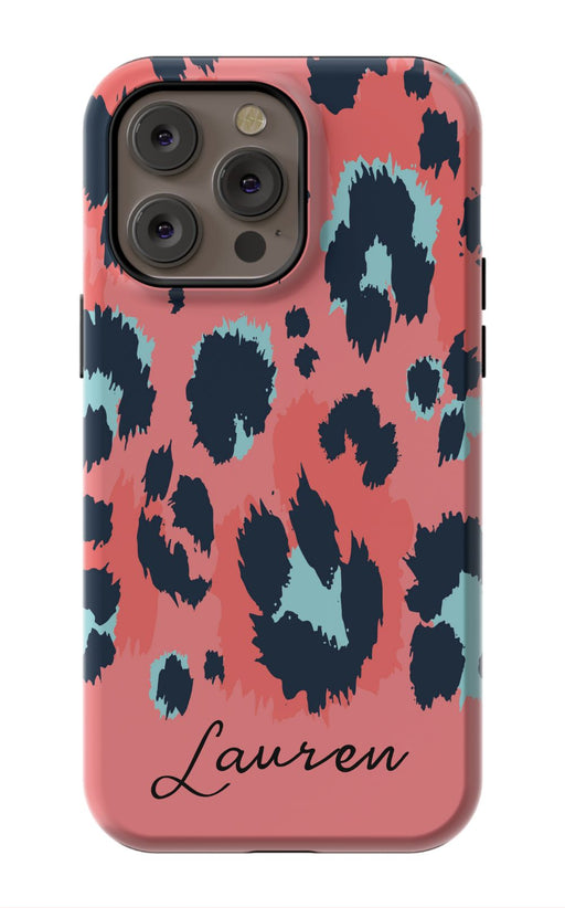 Coral Leopard iPhone Case