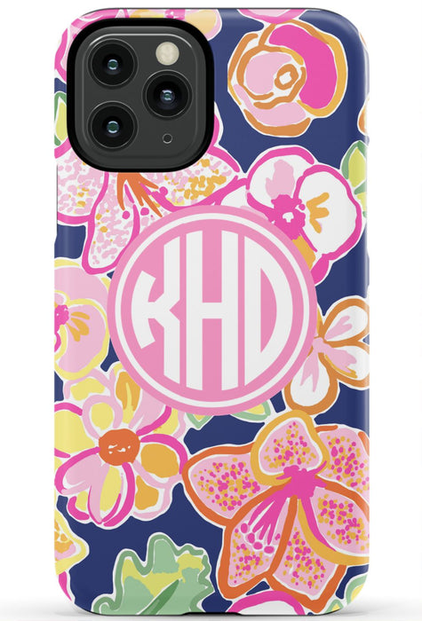 Preppy Floral Monogram Phone Case