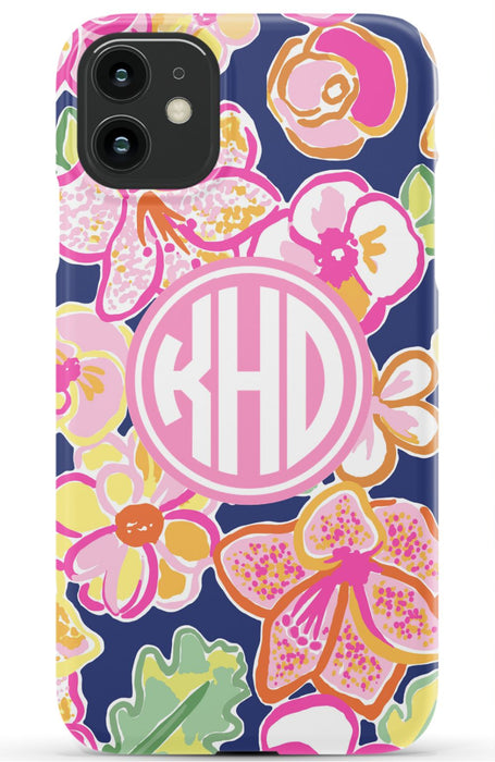 Preppy Floral Monogram Phone Case