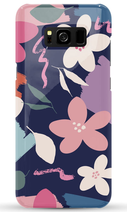 Navy Floral Samsung Phone Case