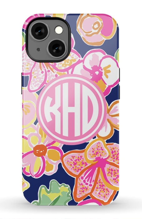 Preppy Floral Monogram Phone Case