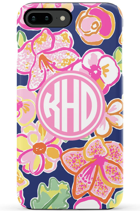 Preppy Floral Monogram Phone Case