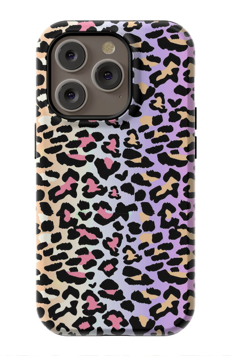 Rainbow Ombre Leopard iPhone Case