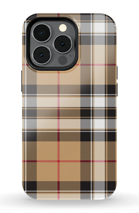 Tan Plaid iPhone Case