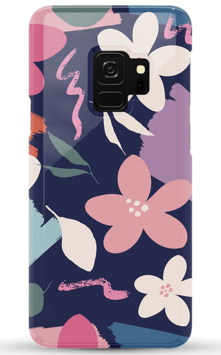 Navy Floral Samsung Phone Case