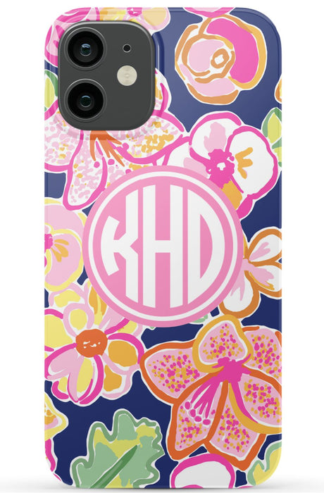 Preppy Floral Monogram Phone Case