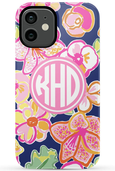 Preppy Floral Monogram Phone Case