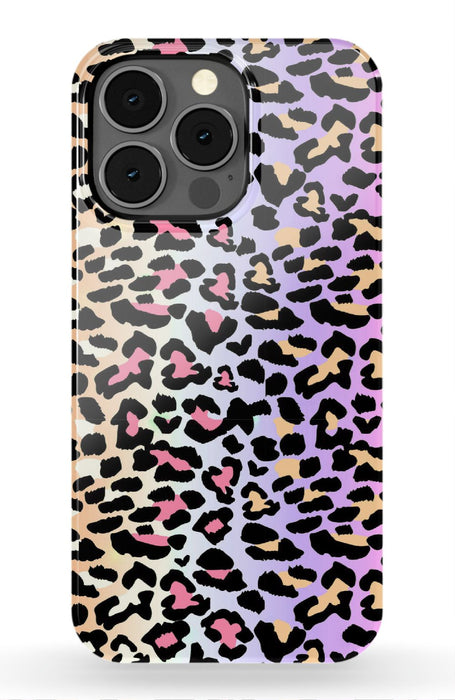 Rainbow Ombre Leopard iPhone Case