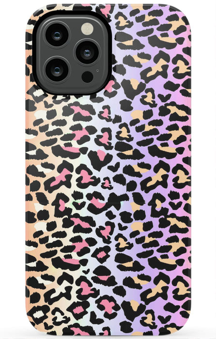 Rainbow Ombre Leopard iPhone Case