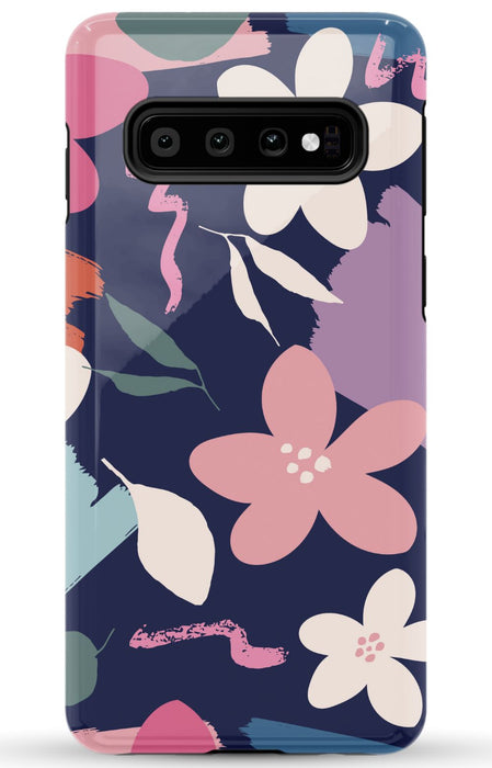 Navy Floral Samsung Phone Case