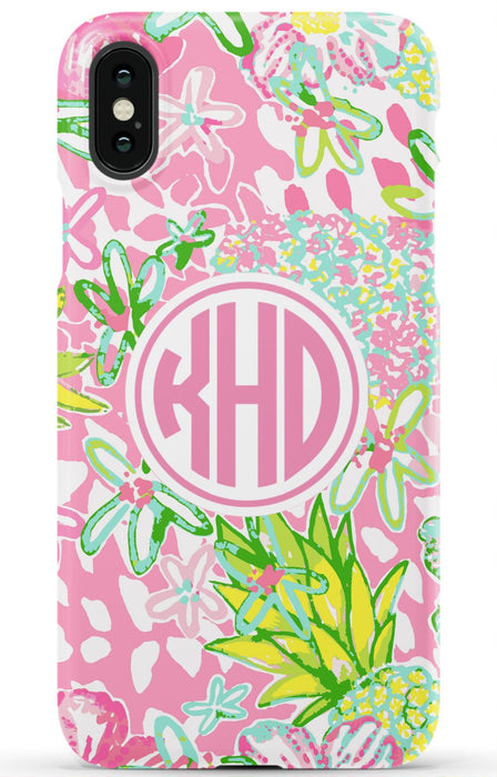 Pink Preppy Pineapple iPhone Case