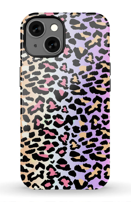 Rainbow Ombre Leopard iPhone Case