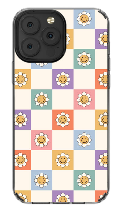 Retro Smiley Checkerboard Phone Case