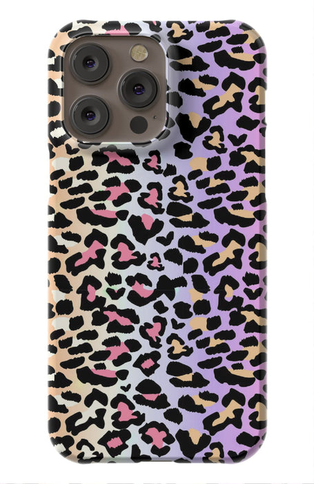 Rainbow Ombre Leopard iPhone Case