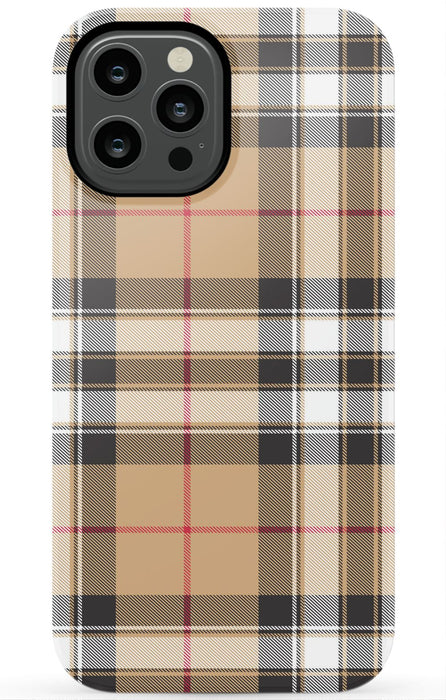 Tan Plaid iPhone Case