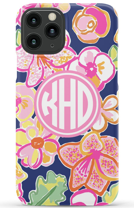 Preppy Floral Monogram Phone Case