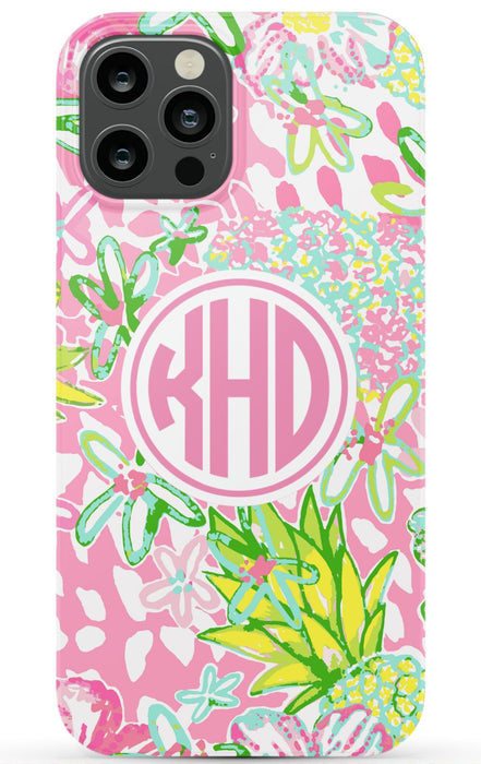 Pink Preppy Pineapple iPhone Case
