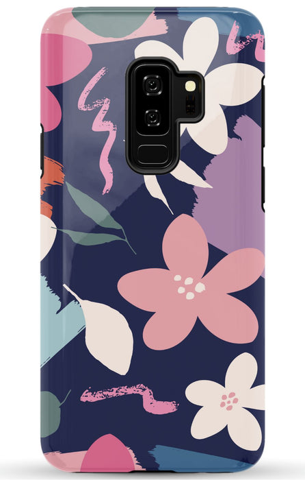 Navy Floral Samsung Phone Case
