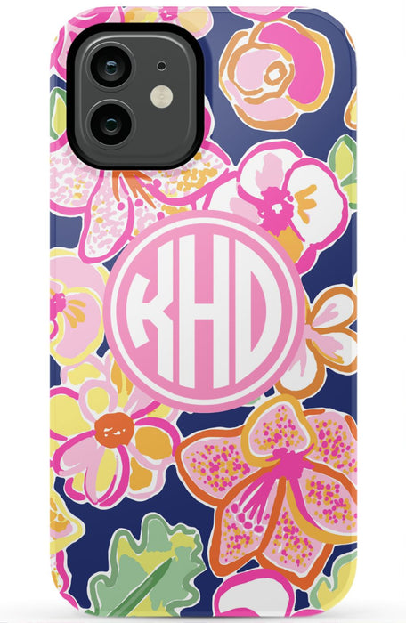 Preppy Floral Monogram Phone Case