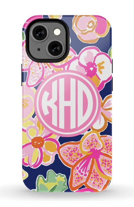 Preppy Floral Monogram Phone Case