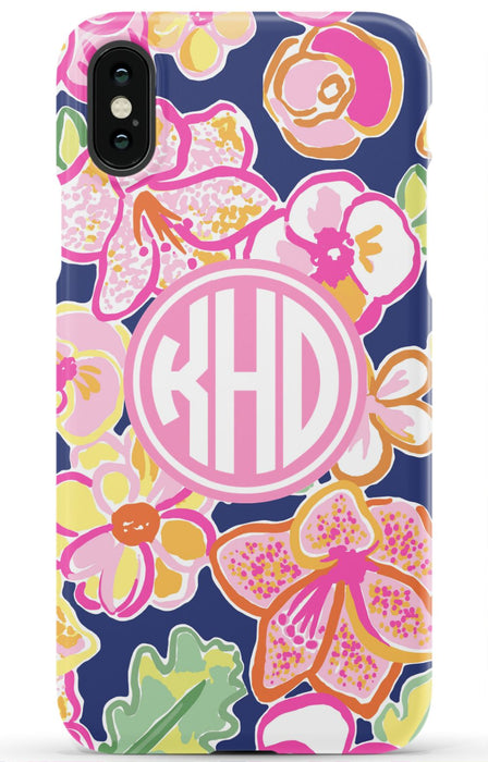 Preppy Floral Monogram Phone Case
