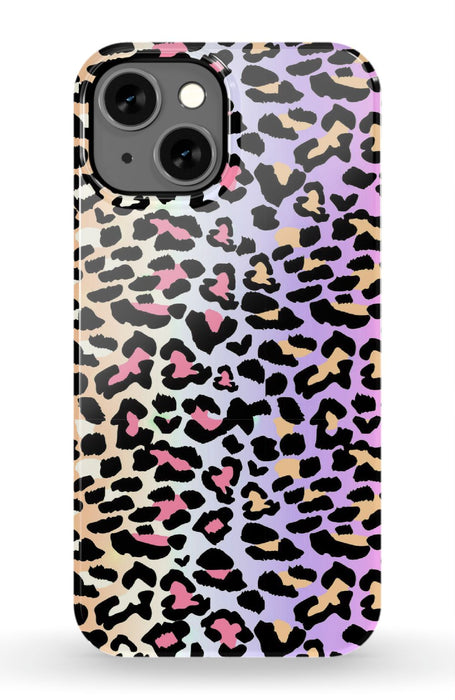 Rainbow Ombre Leopard iPhone Case