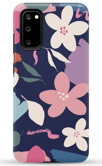 Navy Floral Samsung Phone Case