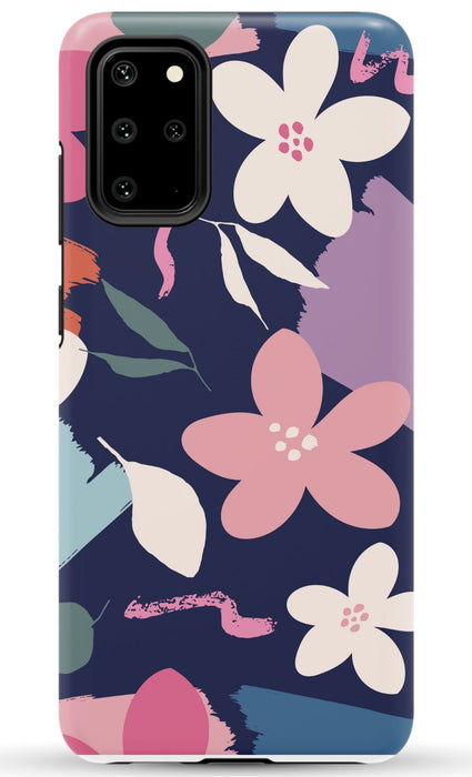 Navy Floral Samsung Phone Case