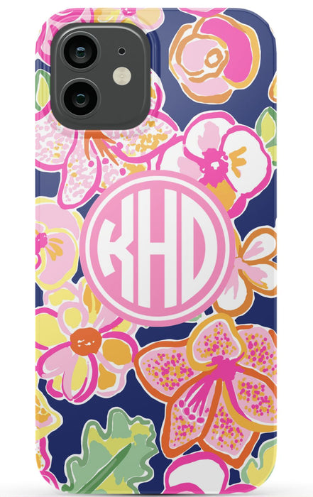 Preppy Floral Monogram Phone Case