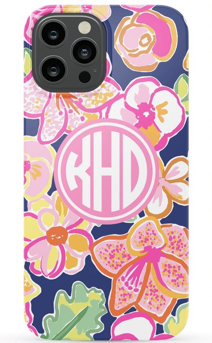 Preppy Floral Monogram Phone Case