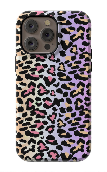 Rainbow Ombre Leopard iPhone Case