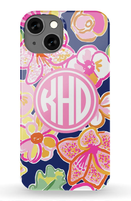 Preppy Floral Monogram Phone Case