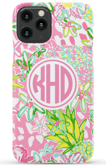 Pink Preppy Pineapple iPhone Case