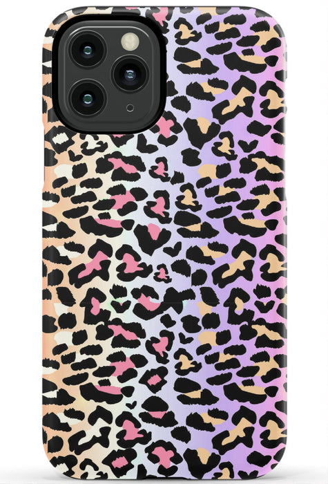 Rainbow Ombre Leopard iPhone Case