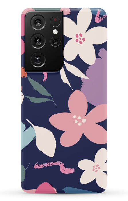 Navy Floral Samsung Phone Case